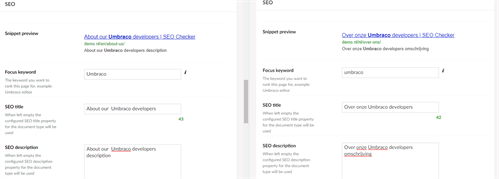 Side by side seo editing